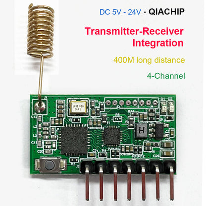RX480E-868 FSK RF Remote control receiver and Transmitter module 4CH High level output Long distance 100 200 up to 400 meters 868MHz DC 5V 12V 24V Integrated For Arduino Uno Module Smart Home DIY