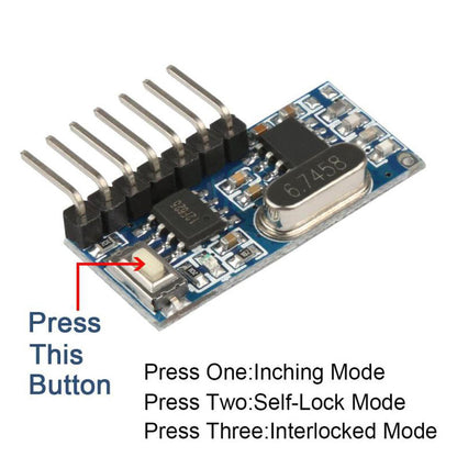 QIACHIP RX480E 433Mhz Wireless Remote Control Switch 4CH RF Relay 1527 Encoding Learning Module For Light Receiver Diy Kit
