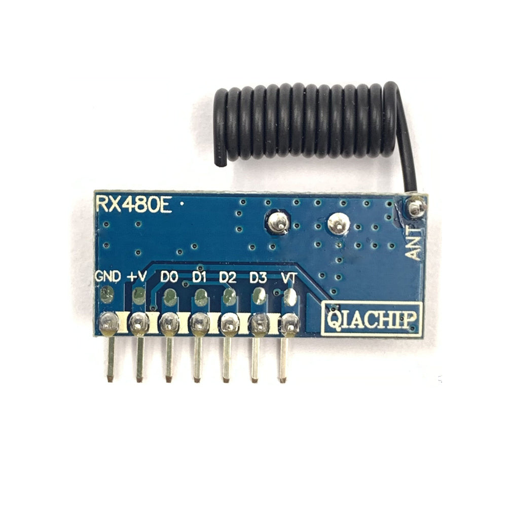 QIACHIP RX480E 433Mhz Wireless Remote Control Switch 4CH RF Relay 1527 Encoding Learning Module For Light Receiver Diy Kit