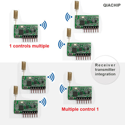 RX480E-868 FSK RF Remote control receiver and Transmitter module 4CH High level output Long distance 100 200 up to 400 meters 868MHz DC 5V 12V 24V Integrated For Arduino Uno Module Smart Home DIY