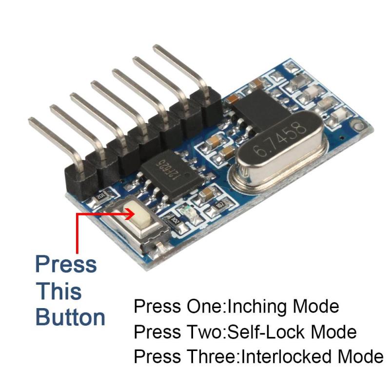 QIACHIP RX480E 433Mhz Wireless Remote Control Switch 4CH RF Relay 1527 Encoding Learning Module For Light Receiver Diy Kit