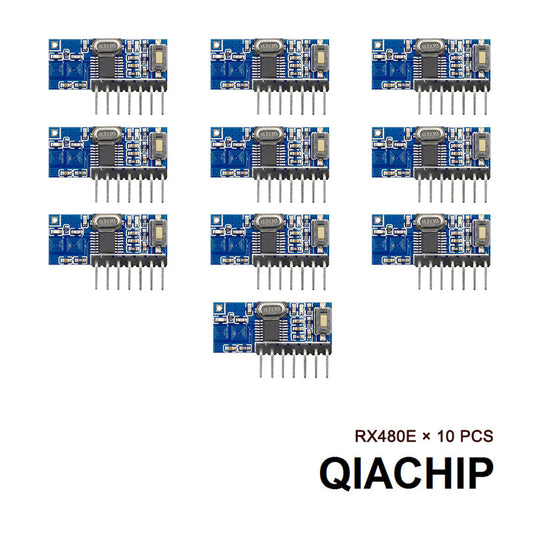 QIACHIP RX480E 10PCS or 20PCS Kit ︱433.92Mhz Wireless Receiver Remote Control Module︱4CH RF EV1527 Encoding Learning Module For Light︱Diy Receiver Kit