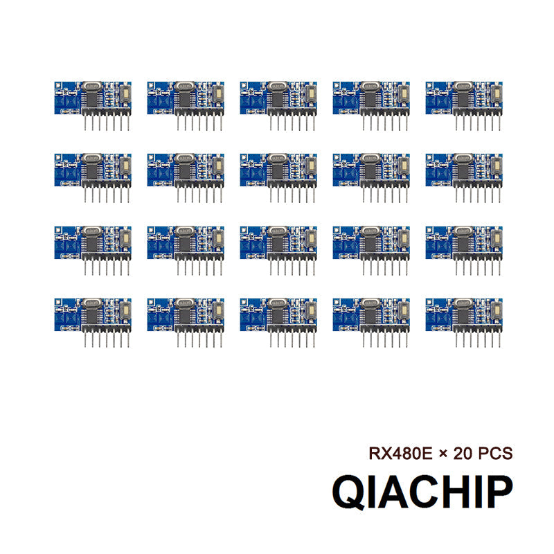 QIACHIP RX480E 10PCS or 20PCS Kit ︱433.92Mhz Wireless Receiver Remote Control Module︱4CH RF EV1527 Encoding Learning Module For Light︱Diy Receiver Kit