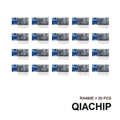 QIACHIP RX480E 10PCS or 20PCS Kit ︱433.92Mhz Wireless Receiver Remote Control Module︱4CH RF EV1527 Encoding Learning Module For Light︱Diy Receiver Kit